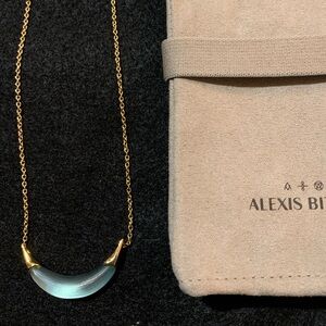 Alexis Bittar Gold Capped Crescent Necklace